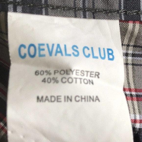 Coevals Club Pearl Snap Western Shirt Mens Medium Roll Tab L/S Gray Plaid - Picture 10 of 11
